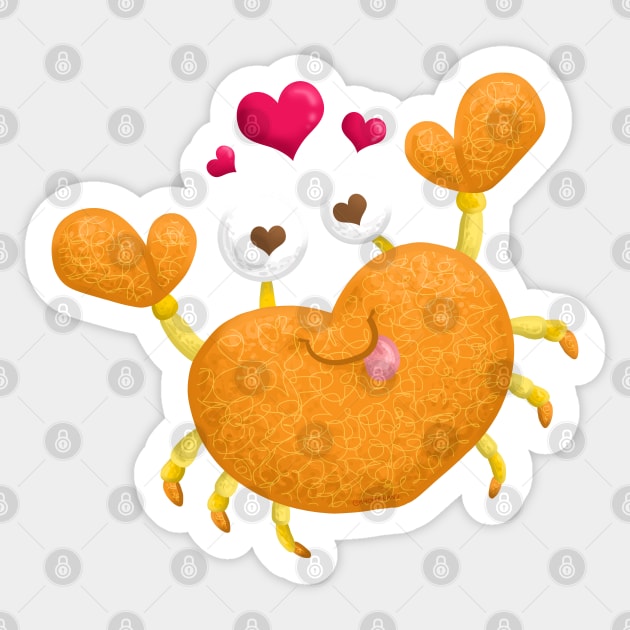 Crab with Heart Shape Body Sticker by Khotekmei